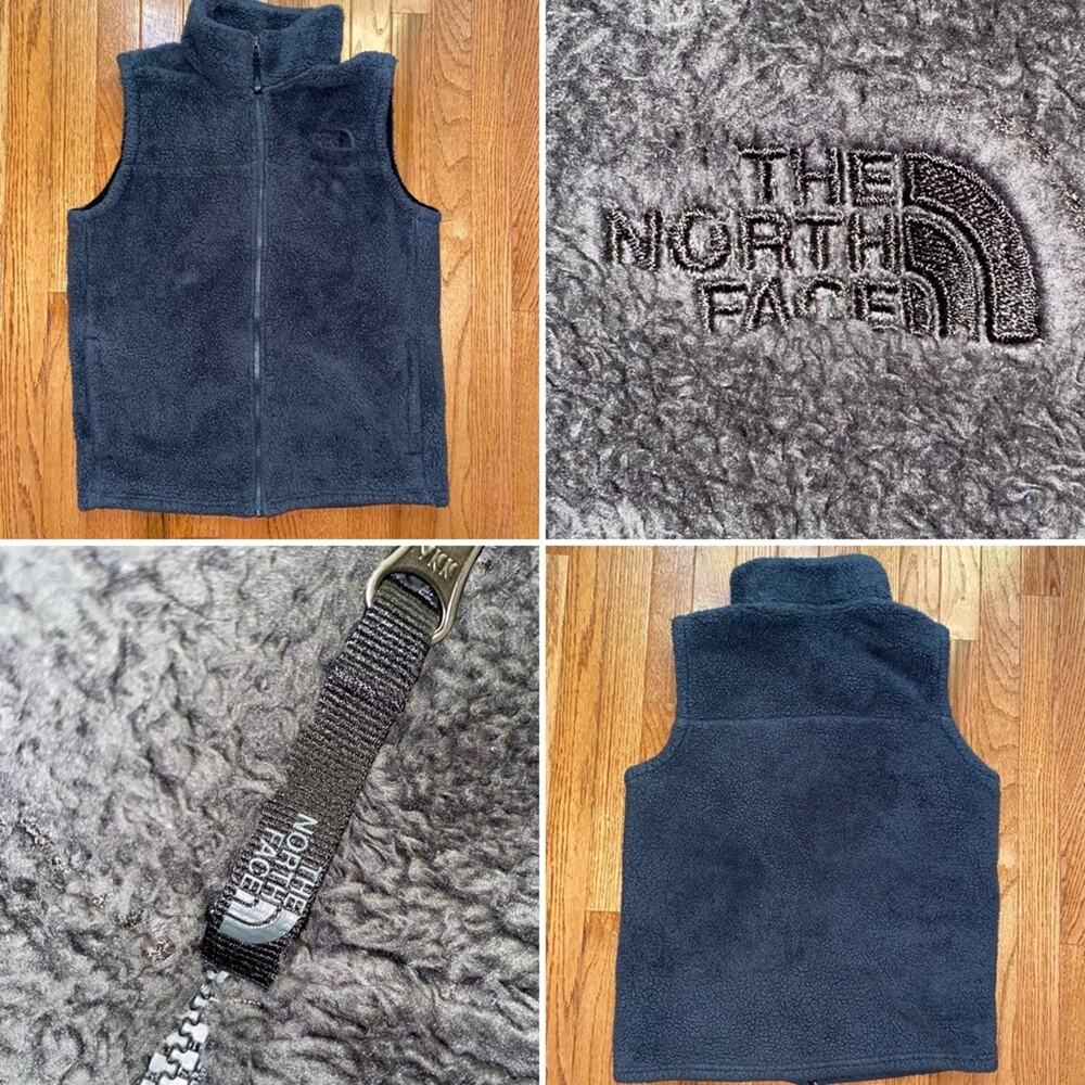 The North Face Big Boys 18-20 Los Gatos Style Fleece Vest Charcoal Gray EUC